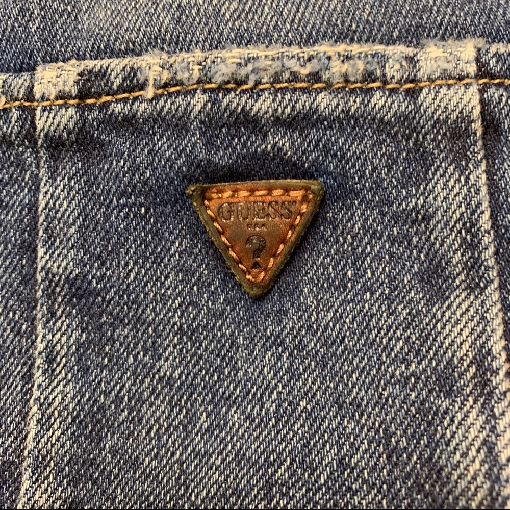 Vintage Guess Highwaisted Distressed Cropped Jeans - Picture 5 of 8